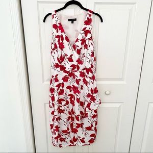 Banana Republic White, Red Floral Cocktail Dress